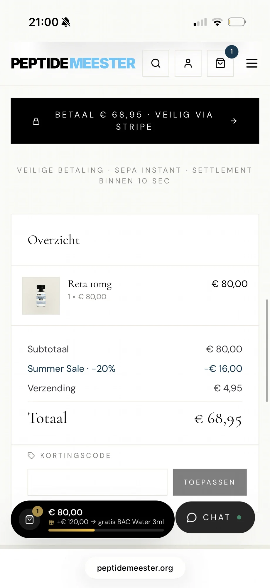 Klaarmaak spuiten 1ml